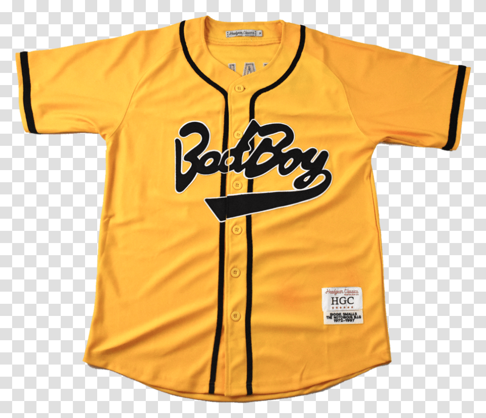 Bad Boy Biggie Smalls Yellow Button Down Baseball Jersey Bad Boy Yellow Baseball Jersey, Apparel, Shirt, T-Shirt Transparent Png