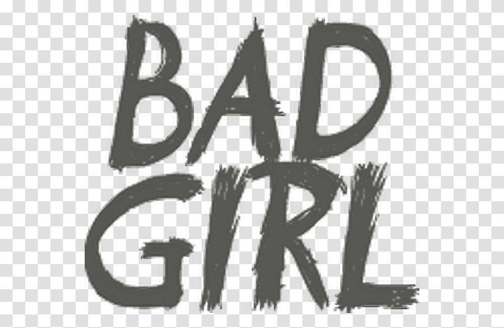 Bad Girl Frases Con Bad Girl, Label, Alphabet, Handwriting Transparent Png