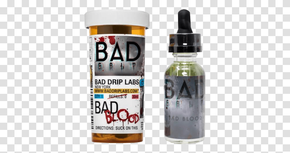 Bad Salt Bad Blood E Liquid Glass Bottle, Cosmetics, Shaker, Perfume, Can Transparent Png