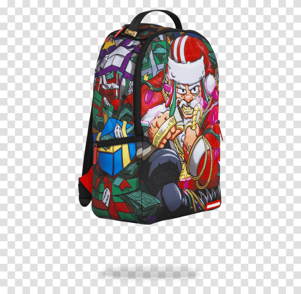 Bad Santa Clipart Sprayground Backpack Santa, Bag, Stained Glass, Glasses, Accessories Transparent Png