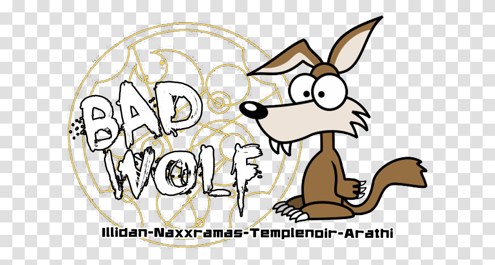 Bad Wolf Guilde Wow Index Du Forum Cartoon Wolf, Label, Alphabet, Crowd Transparent Png