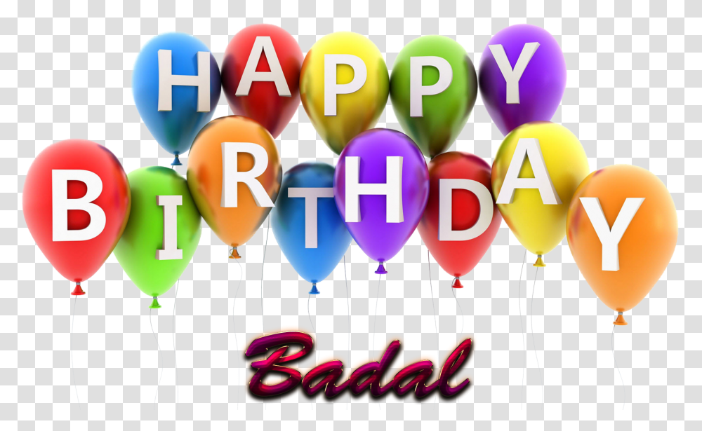 Badal Happy Birthday Balloons Name Happy Birthday Linda Balloons, Glass, Crowd Transparent Png