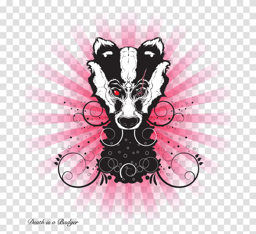 Badass Honey Badger Art, Floral Design, Pattern, Purple Transparent Png