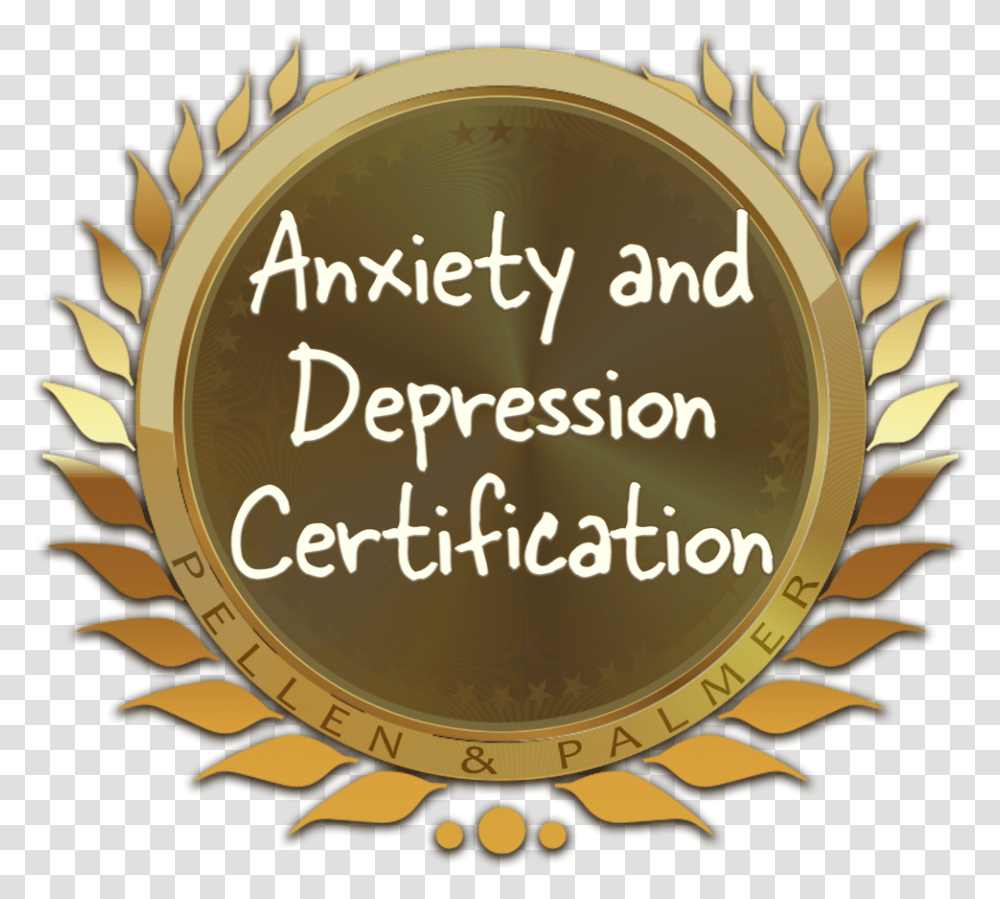 Badge Anxiety Depression Portable Network Graphics, Label, Gold, Outdoors Transparent Png