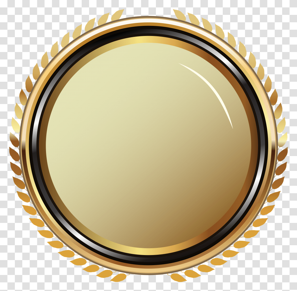 Badge Circle, Gold, Oval Transparent Png