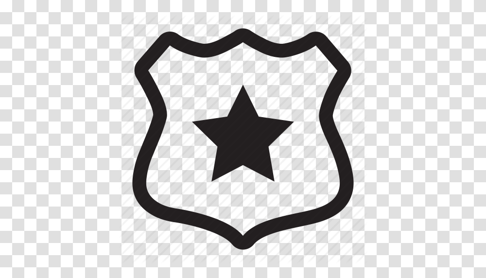 Badge Law Lock Police Secure Security Sheriff Icon, Star Symbol, Rug Transparent Png