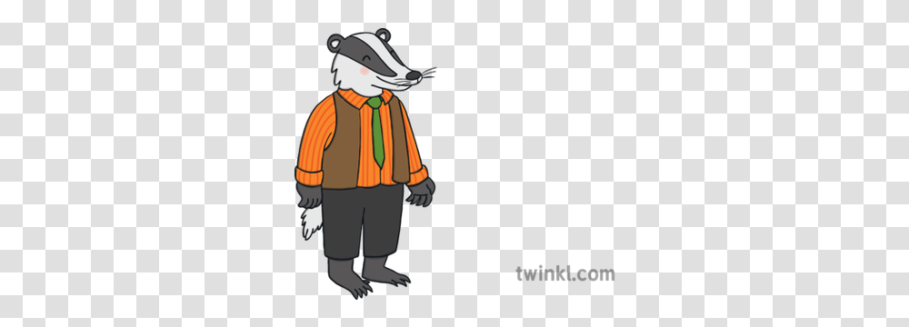 Badger Illustration Twinkl Cartoon, Person, Human, Costume, Clothing Transparent Png