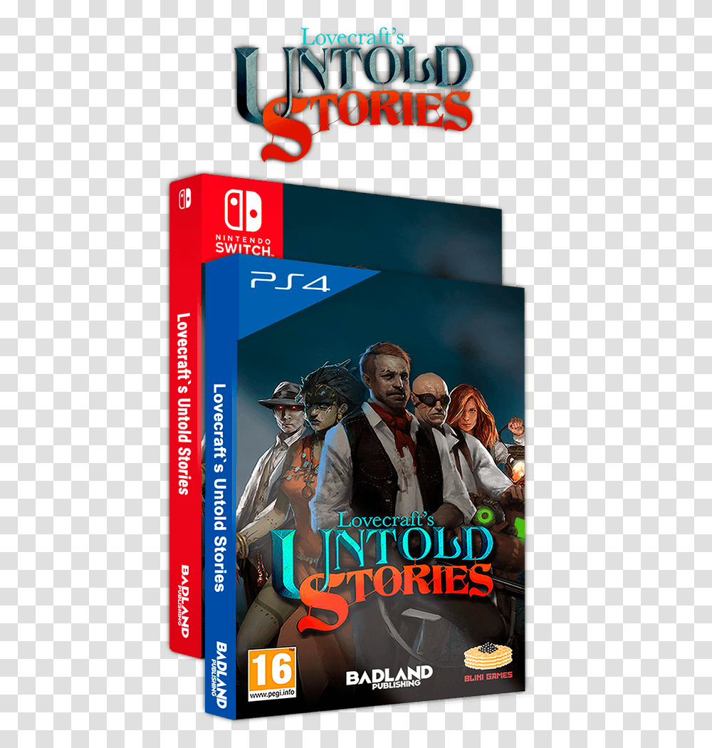 Badland Publishing Lovecraft Untold Stories Collector Lovecraft's Untold Stories Nintendo Switch, Person, Human, Book, Disk Transparent Png