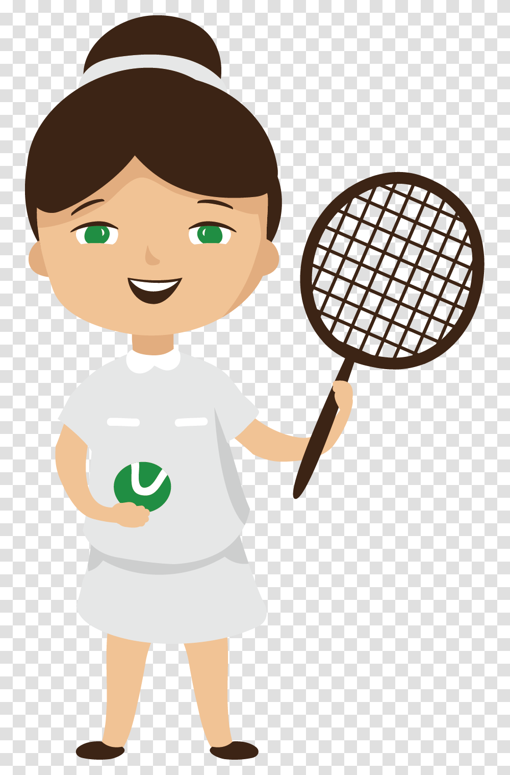 Badminton Clipart Boy Cartoon Tennis Player Girl, Racket, Tennis Racket, Person, Human Transparent Png