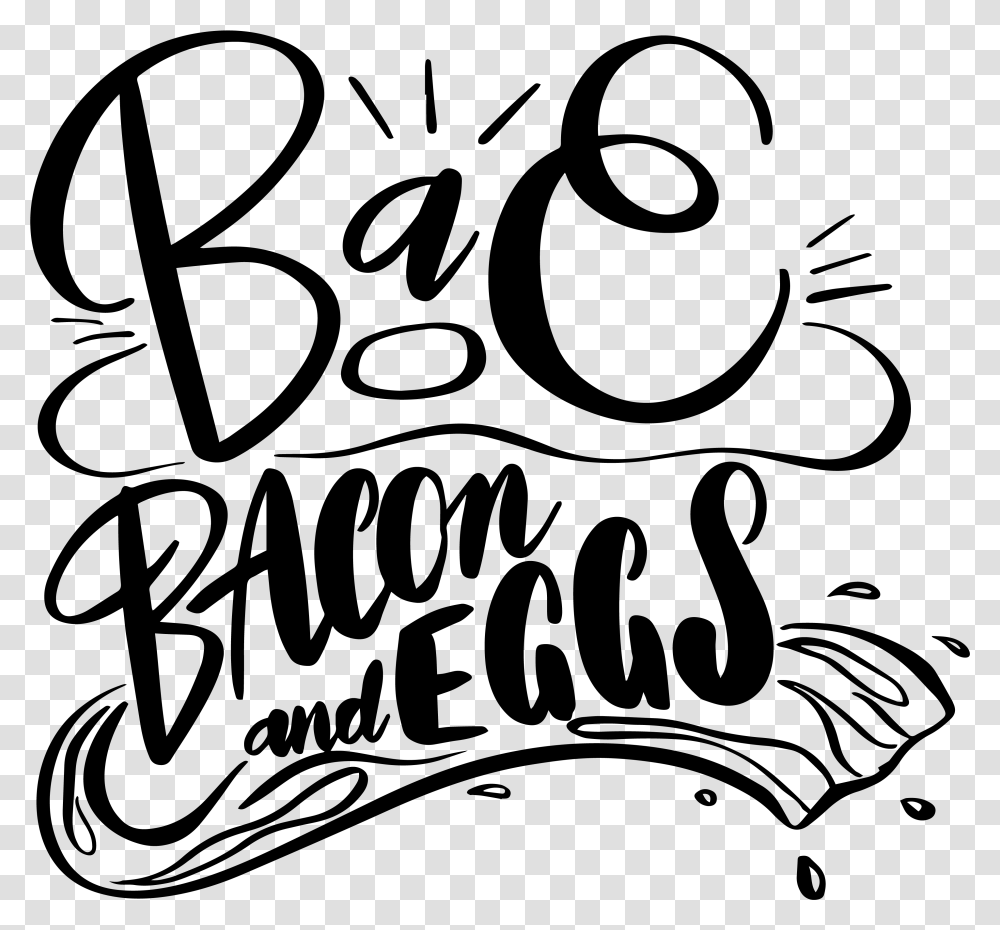 Bae Bacon Amp Eggs Calligraphy, Gray, World Of Warcraft Transparent Png