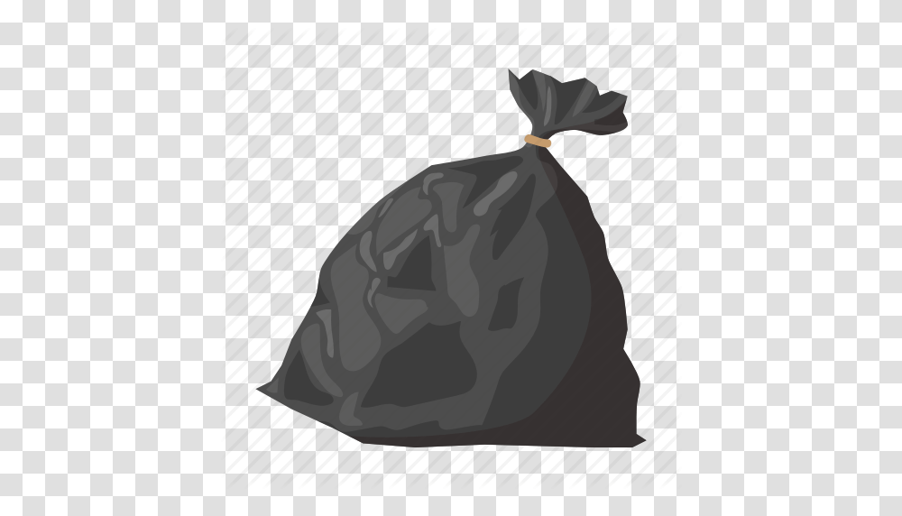 Bag Cartoon Full Plastic Refuse Sack Trash Icon, Plastic Bag, Anthracite, Coal Transparent Png