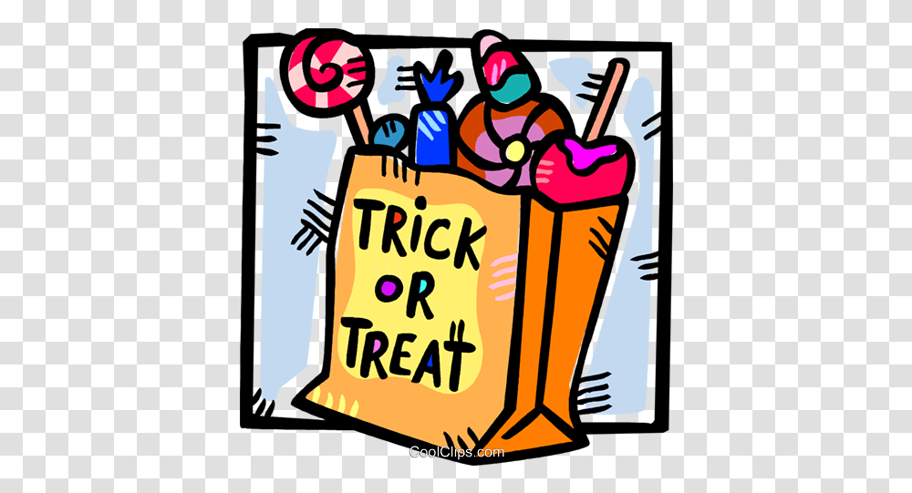 Bag Halloween Candies Royalty Free Vector Clip Art Trick Trick Or Treat Candy Bag, Poster, Advertisement, Text, Flyer Transparent Png