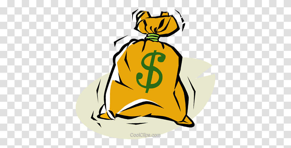 Bag Of Money Royalty Free Vector Clip Art Illustration, Sack Transparent Png