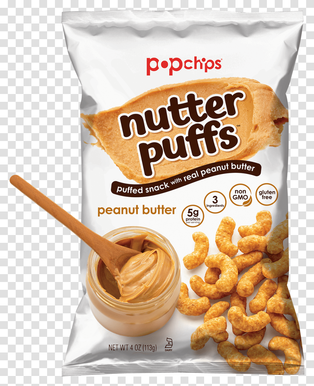 Bag Of Peanut Butter Nutter Puffs Popchips Peanut Butter Nutter Puffs, Snack, Food, Plant, Cracker Transparent Png