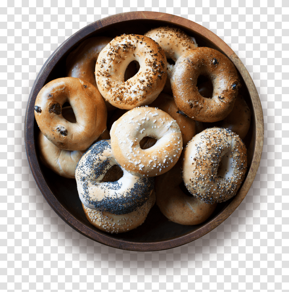 Bagels In A Bowl, Bread, Food, Sweets, Confectionery Transparent Png