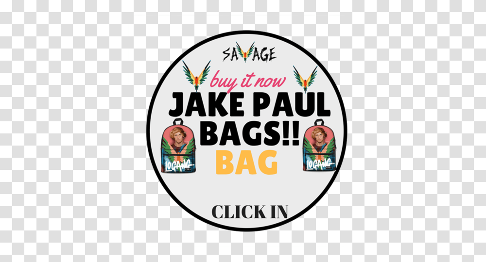 Bags Jake Paul Logang Paul Logan Maverick Savage Tagged, Label, Sticker, Word Transparent Png