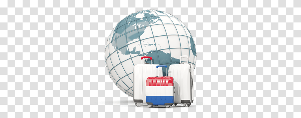 Bags On Top Of Globe Globe With India On Front, Soccer Ball, Outer Space, Astronomy, Helmet Transparent Png