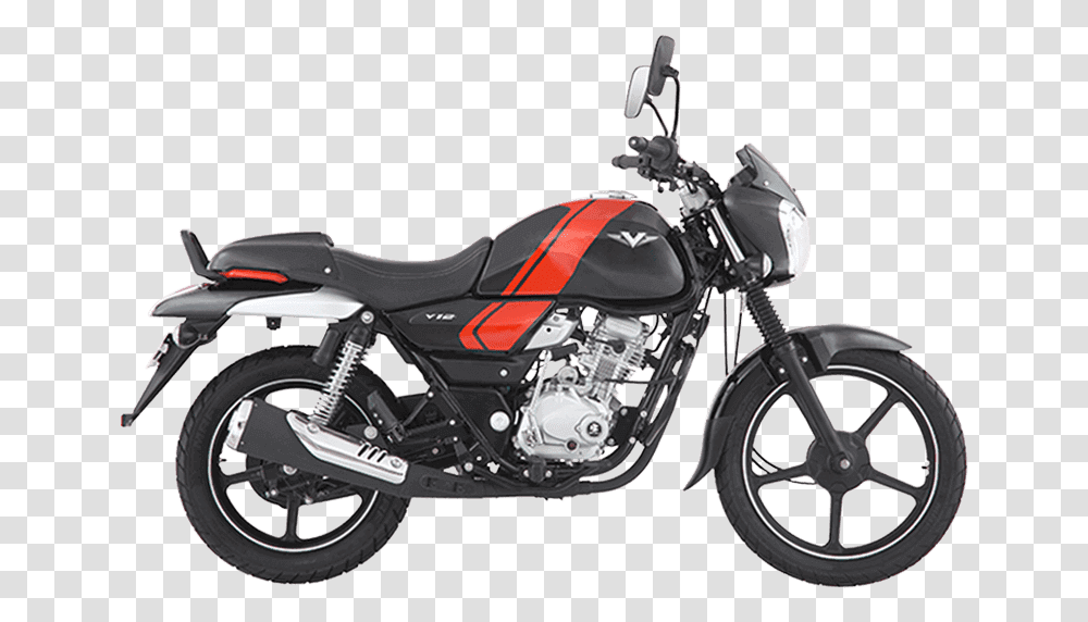 Bajaj Bikes Bajaj V12 Bike Price, Motorcycle, Vehicle, Transportation, Machine Transparent Png