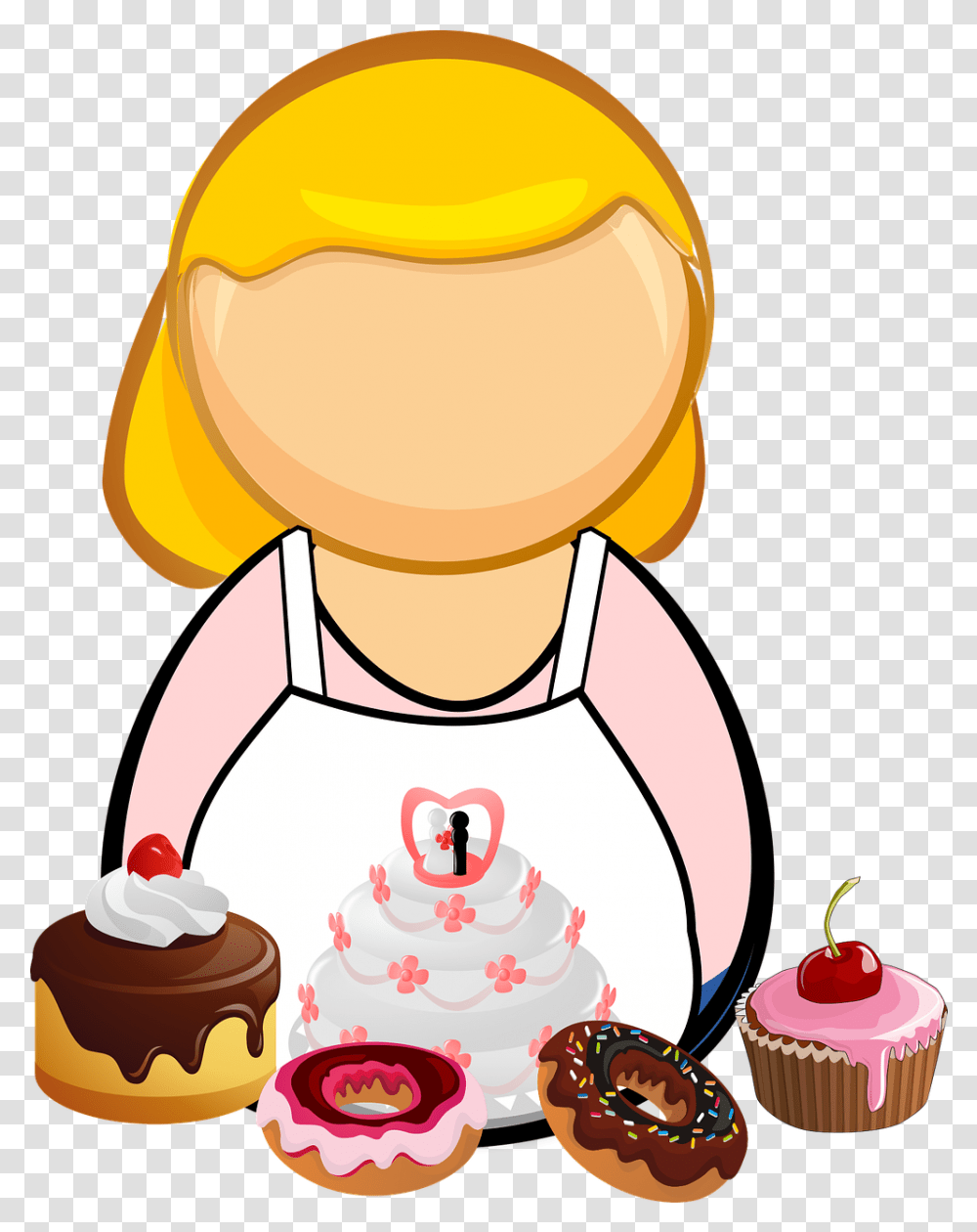 Bake Cake Comic Characters Cooking Cake, Cupcake, Cream, Dessert, Food Transparent Png