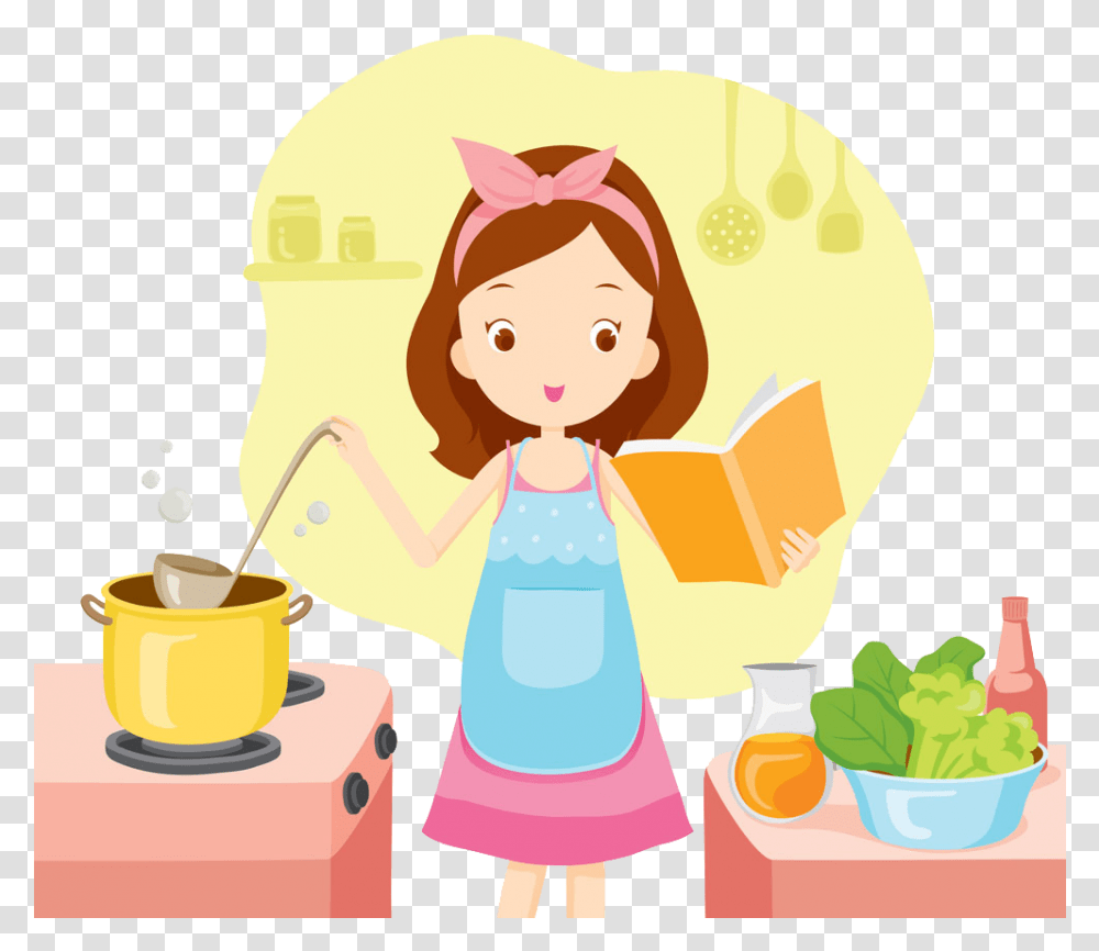 Bake Clipart Woman Cooking Girl Clip Art, Eating, Food, Dating, Female Transparent Png