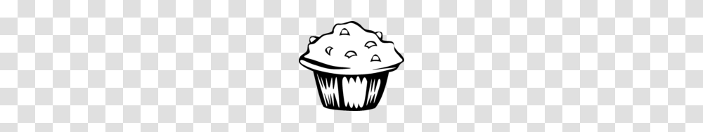 Baked Goods Black And White Clipart Cup Cake Clip Art, Cream, Dessert, Food, Creme Transparent Png