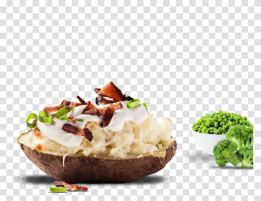 Baked Potato Loaded Baked Potato Clipart, Plant, Vegetable, Food, Cream Transparent Png