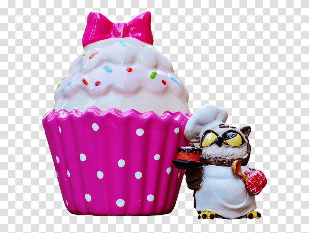 Baker Cooking Coffee Cupcake Owl Cake Oyuncak Pasta, Dessert, Food, Cream, Creme Transparent Png