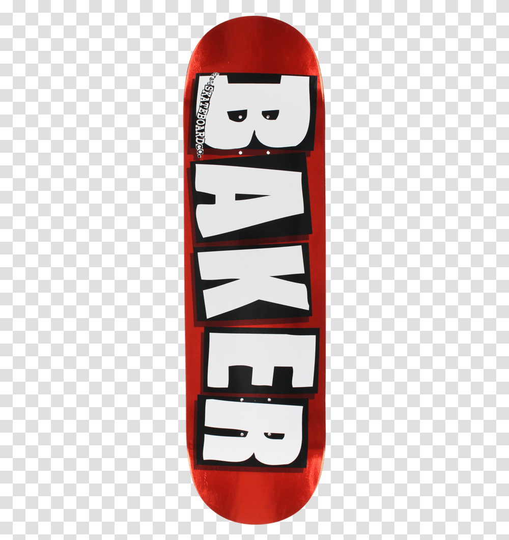 Baker Red Skateboard Deck, Label, Modern Art, Alphabet Transparent Png