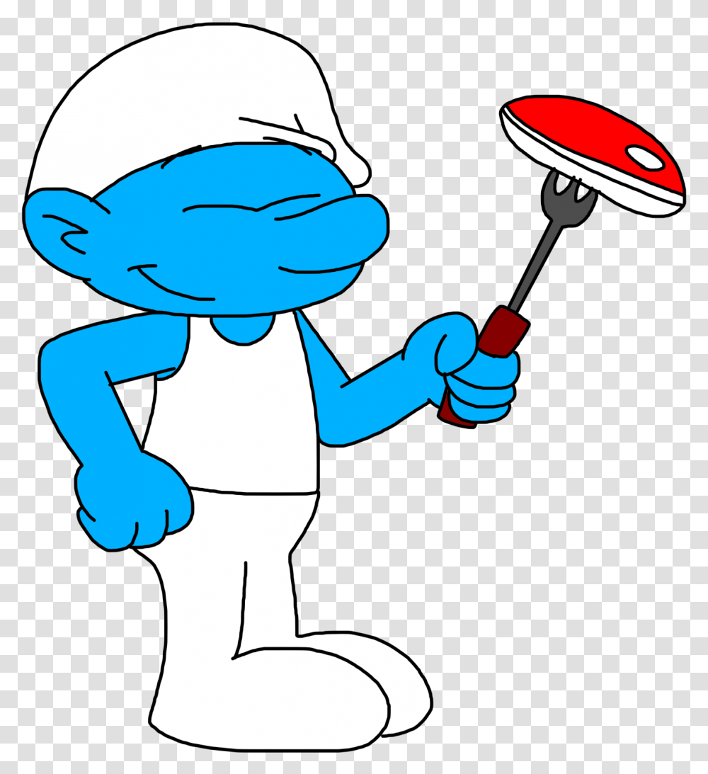 Baker Smurf After Making Barbecue By Marcospower, Person, Human, Outdoors, Performer Transparent Png
