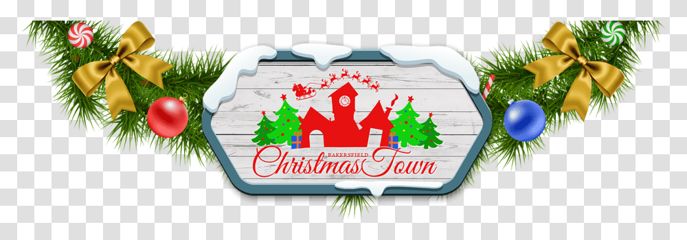 Bakersfield Christmas Town Logo, Tree, Plant, Birthday Cake, Food Transparent Png