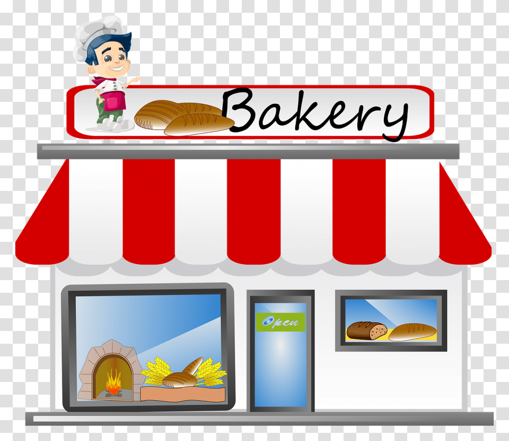 Bakery Bread Shop Cook Bakery Shop Bakery Clipart, Awning, Canopy, Bird Transparent Png