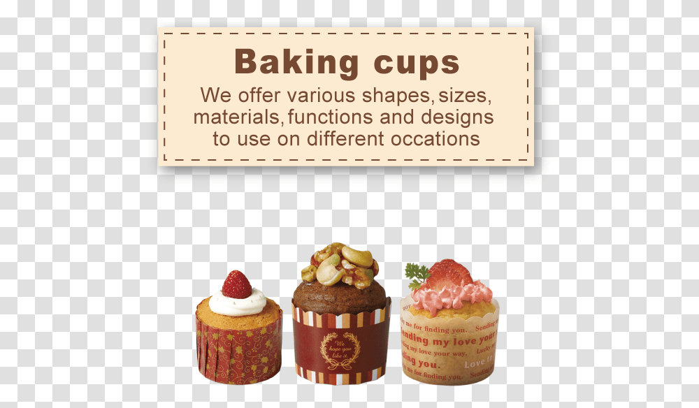 Baking Cups Cupcake, Cream, Dessert, Food, Plant Transparent Png