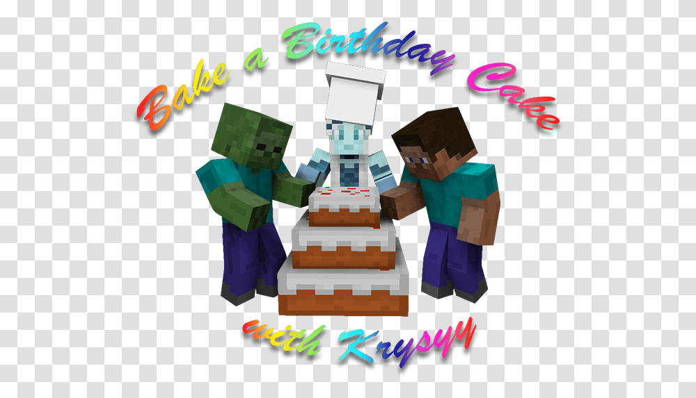 Baking The Birthday Cake 2019 Empire Minecraft Event, Toy, Robot, Sweets, Food Transparent Png