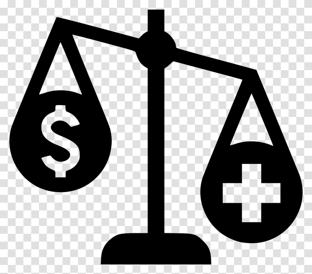 Balance Scales Health Care Money Important Comments Money And Health Care, Cross, Stencil Transparent Png