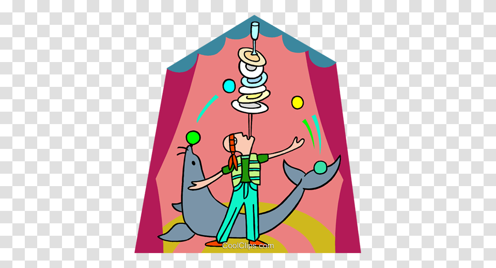 Balancing Act With Seal Royalty Free Vector Clip Art Illustration, Circus, Leisure Activities, Poster, Advertisement Transparent Png