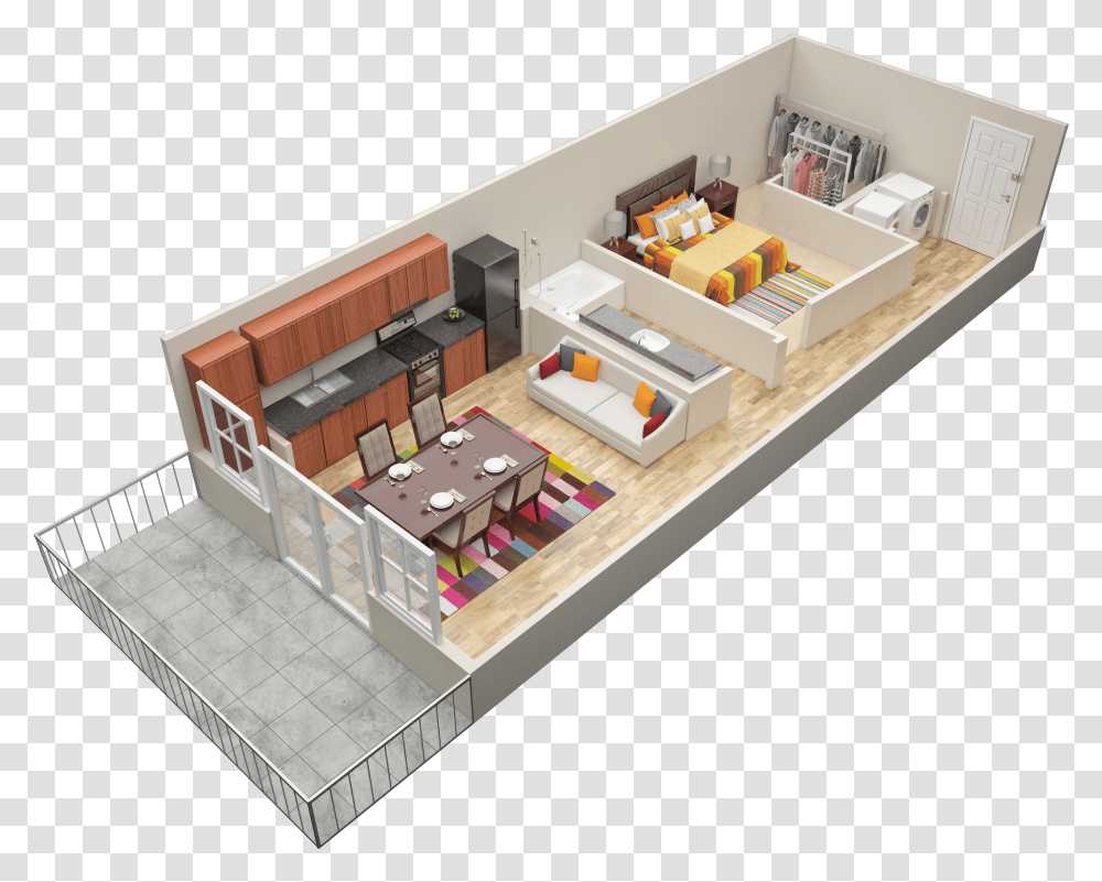 Balcony 2 Bedroom Loft Apartment Floor Plans Transparent Png