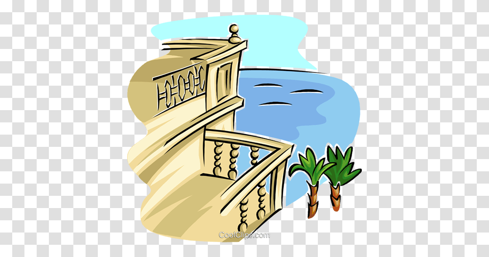 Balcony View Royalty Free Vector Clip Art Illustration, Building, Outdoors, Architecture, Nature Transparent Png
