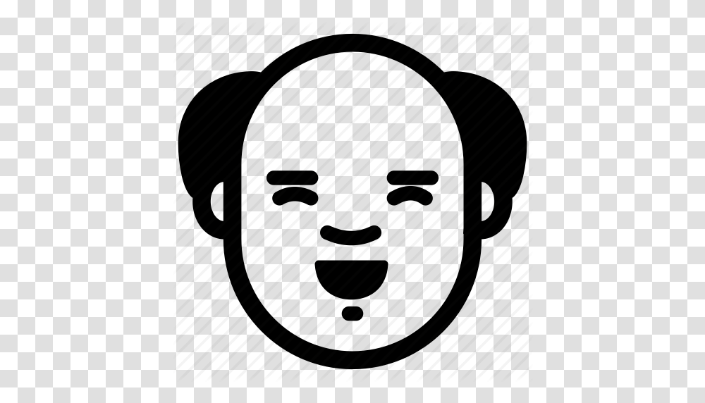 Bald Emotion Face Happy Head Laugh Old Icon, Photography, Portrait, Silhouette, Stencil Transparent Png