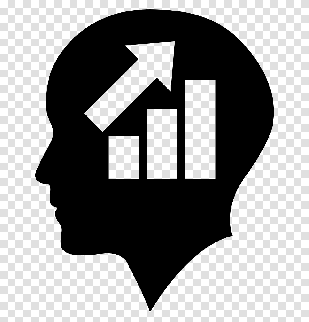 Bald Head Of A Businessman With Ascendant Graphic Of Bars, Hand, Stencil Transparent Png