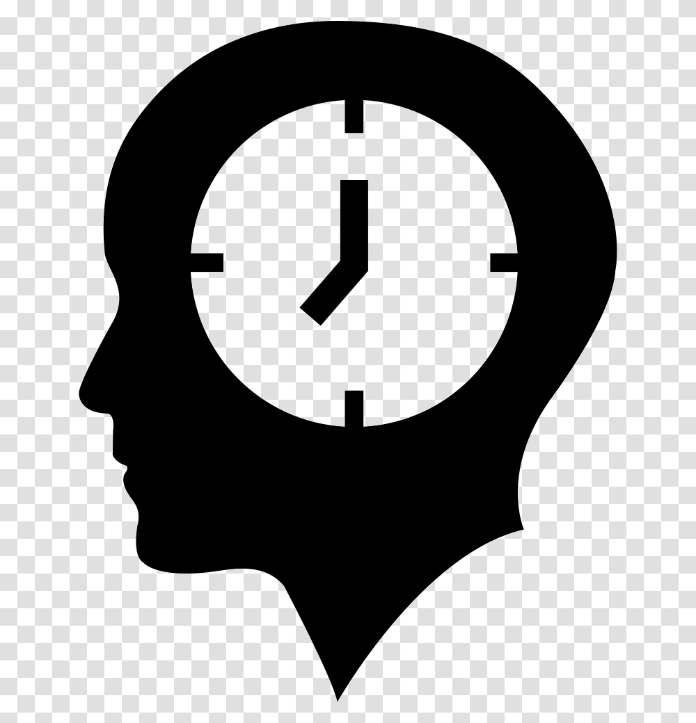 Bald Head With A Clock Icon Free Download, Number, Stencil Transparent Png