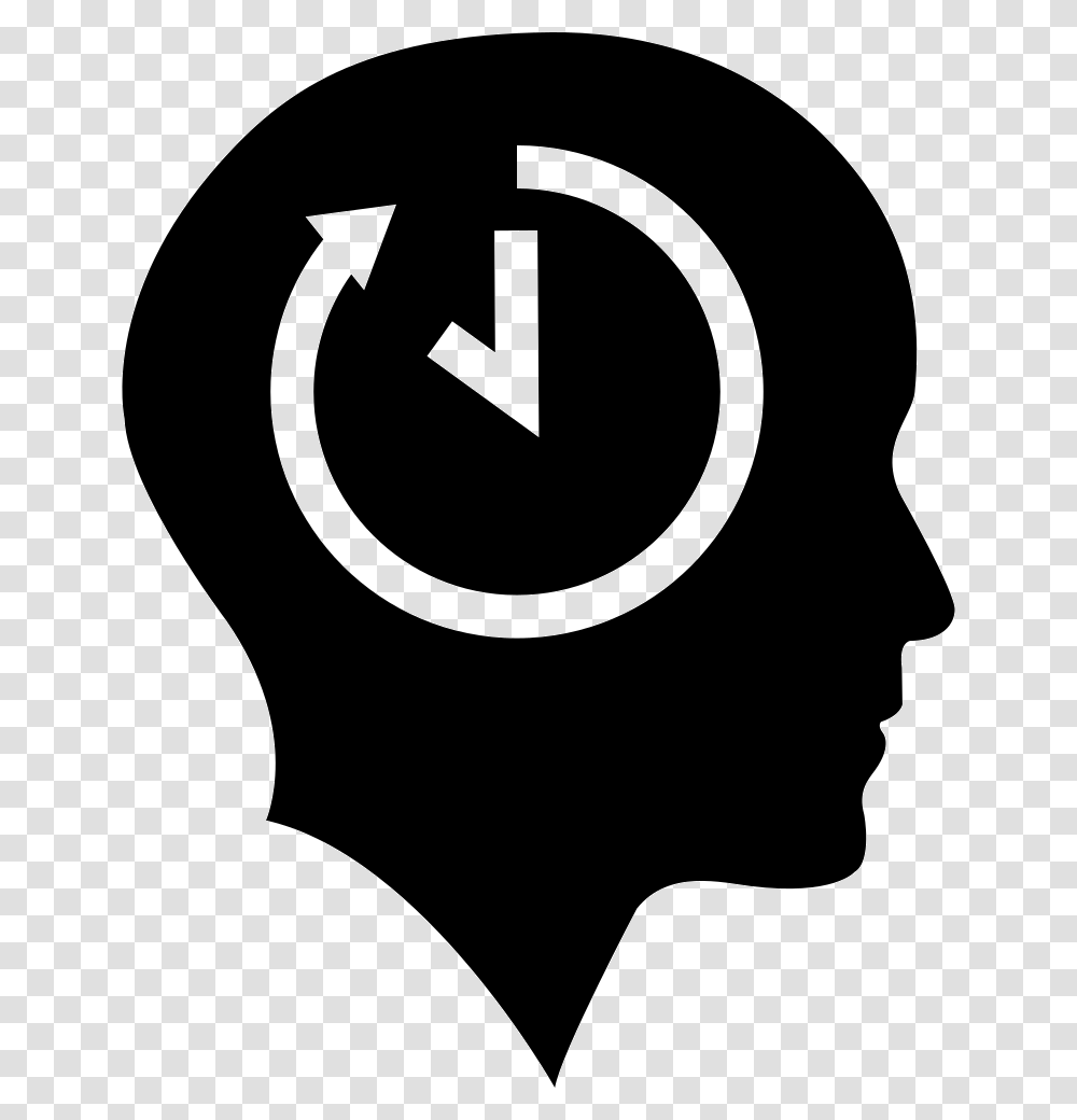 Bald Head With Time Symbol Inside Question Mark Symbol, Stencil, Hand Transparent Png