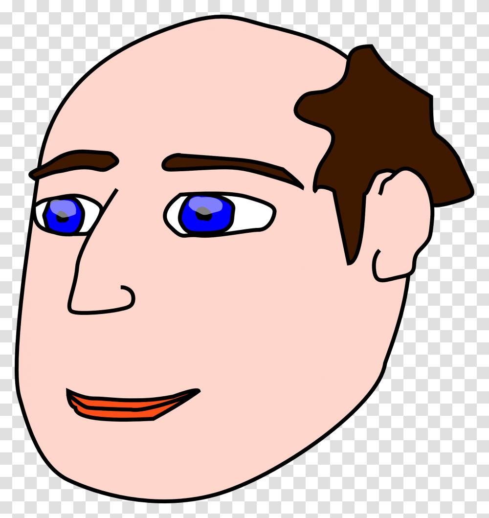 Bald Man Cartoons With Receding Hairlines, Face, Label, Food Transparent Png