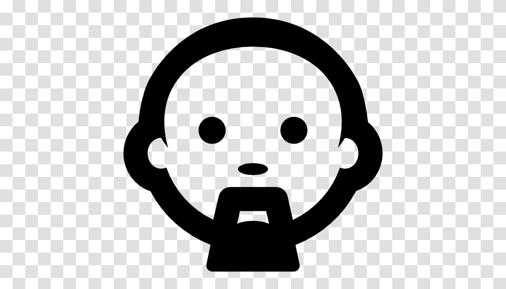 Bald Man With Goatee, Stencil, Silhouette Transparent Png