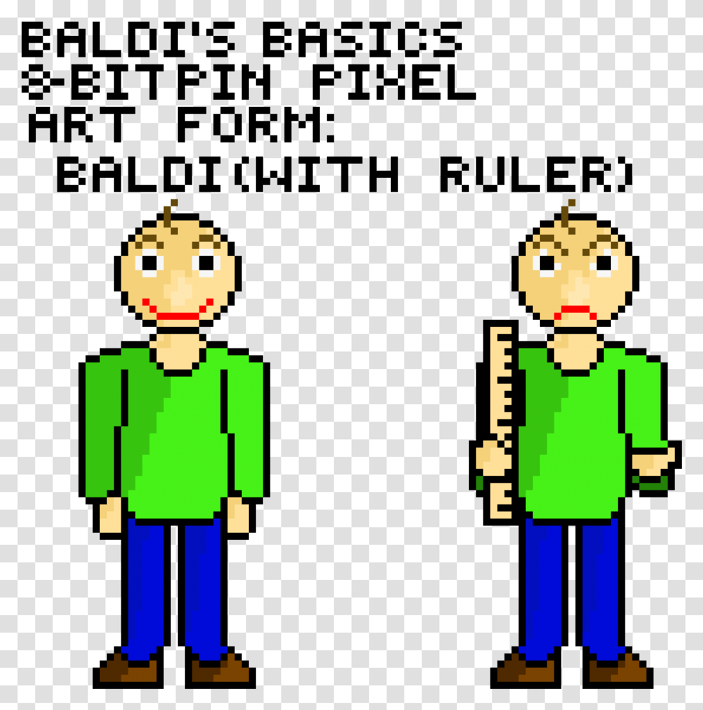 Baldi Basics Pixel Art Baldi's Basics Pixel Art, Toy, Elf, Sleeve Transparent Png