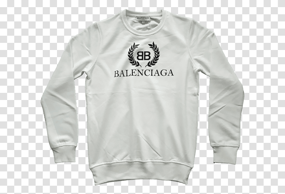 Balenciaga Mens White New Sweatshirt, Clothing, Apparel, Long Sleeve, Sweater Transparent Png