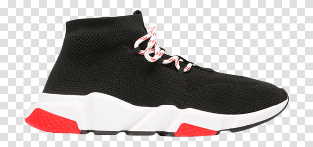 Balenciaga Speed Trainer Lace Up Black Red 2018 Balenciaga Speed Trainer Lace Up, Shoe, Footwear, Apparel Transparent Png
