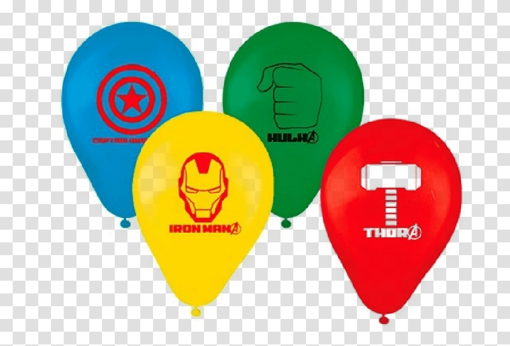 Bales De Aniversrio Bexigas Dos Avengers Pacote Com Balao Vingadores, Balloon, Frisbee, Toy Transparent Png