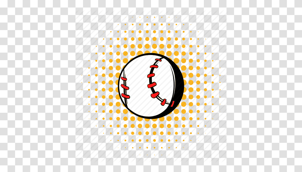 Ball Baseball Comics Halftone Softball Sport Team Icon, Sports, Golf Ball, Team Sport Transparent Png
