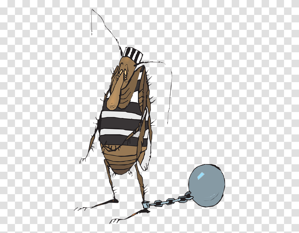 Ball Chain Bug Jail Insect Prisoner Guilty Jail Bug, Animal, Apparel, People Transparent Png