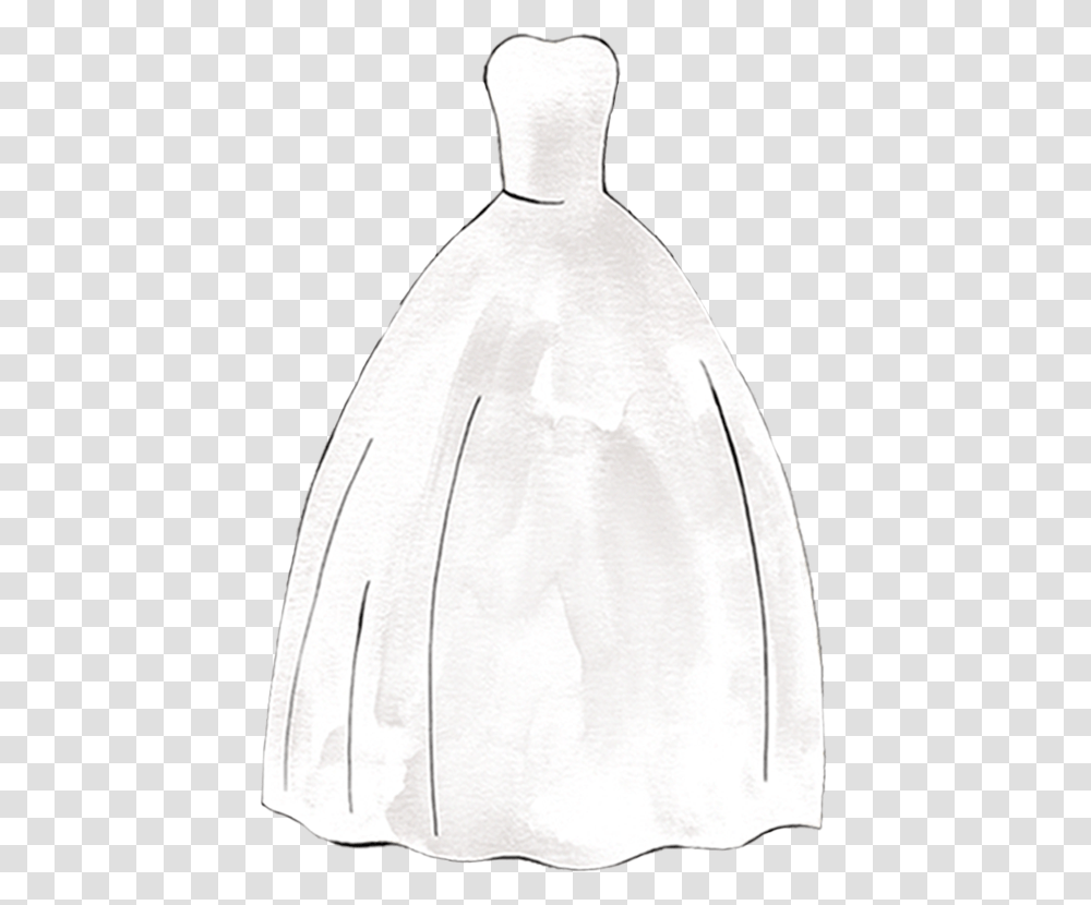 Ball Gown Silhouette Sketch Large Ball Gown Silhouette Dress, Building, Snowman, Architecture Transparent Png